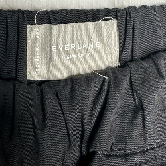 EVERLANE Organic Cotton the Easy Pants Elastic Waist Black Sz 4 - Picture 12 of 12